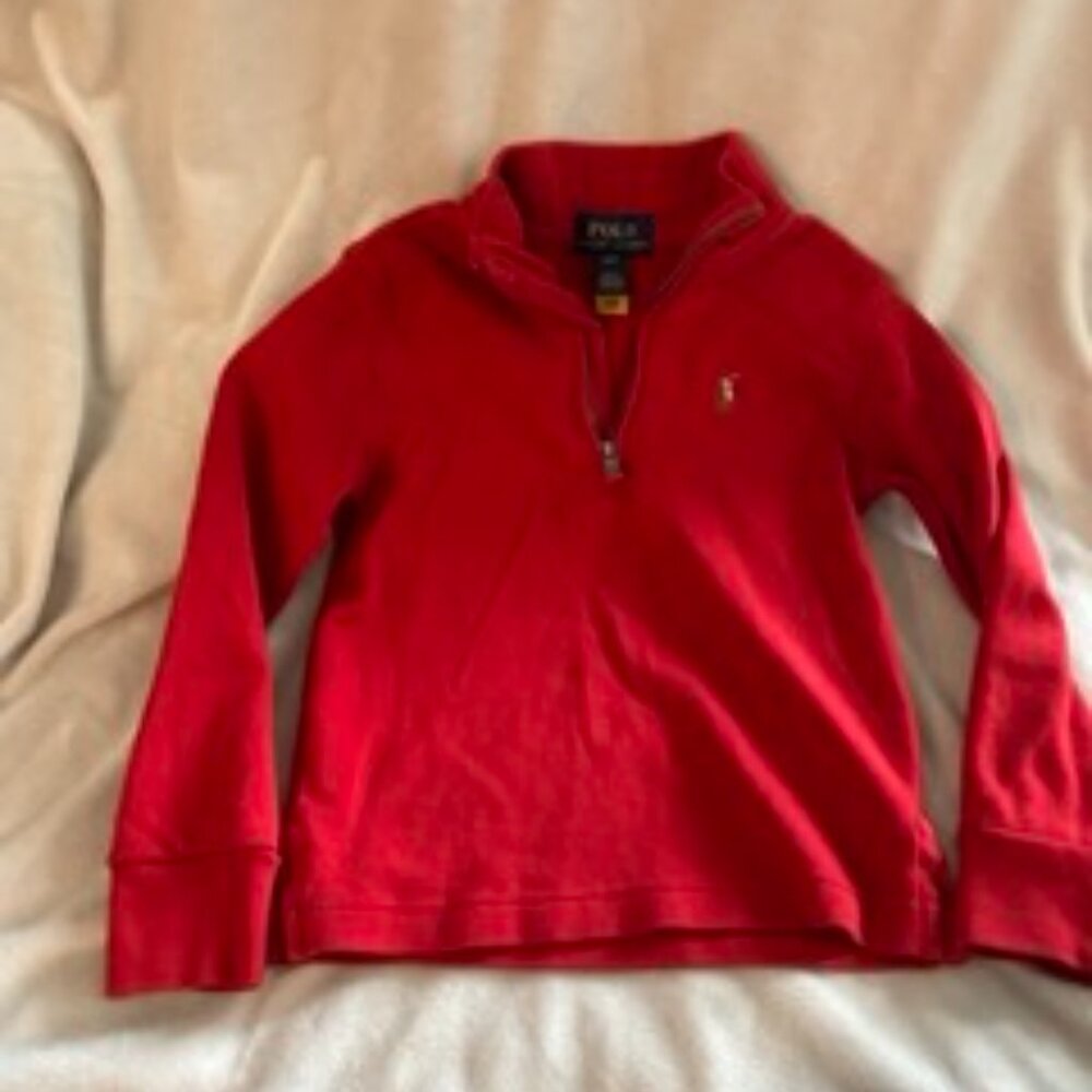 Polo Ralph Lauren, Boy size 3T, Red dress sweater and blue sweatpants